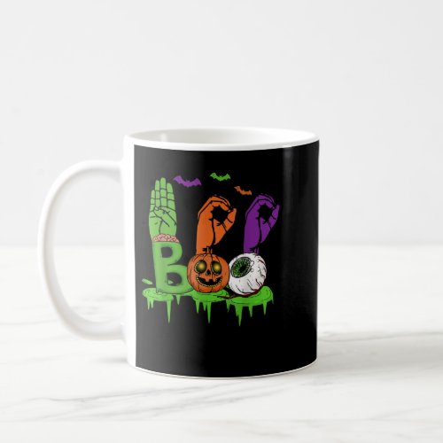 Boo Hands American Sign Language Pride ASL Hallowe Coffee Mug