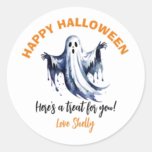 Boo Happy Ghost Halloween sticker