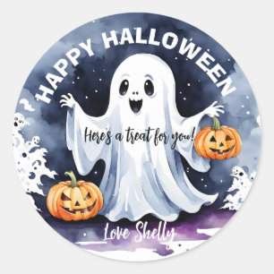 Boo! Happy Ghost Halloween sticker