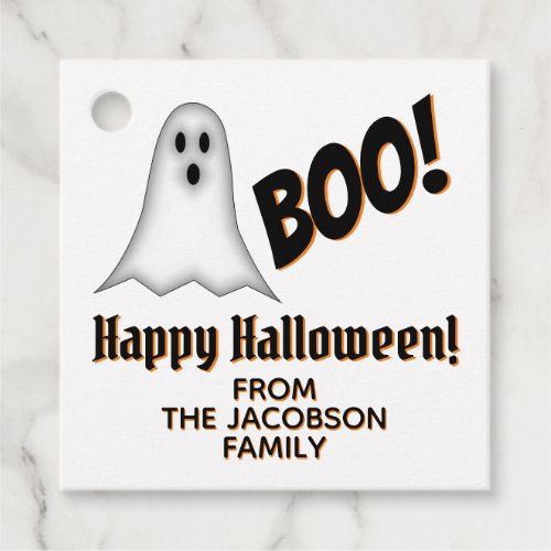Boo Happy Halloween Cute Ghost Favor Tags