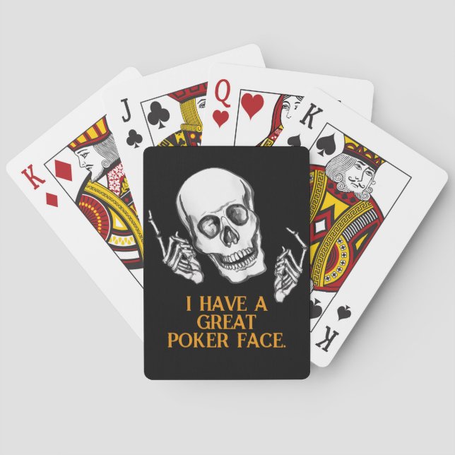 Boo Happy Halloween Funny Skull joking  Poker Cards (Back)