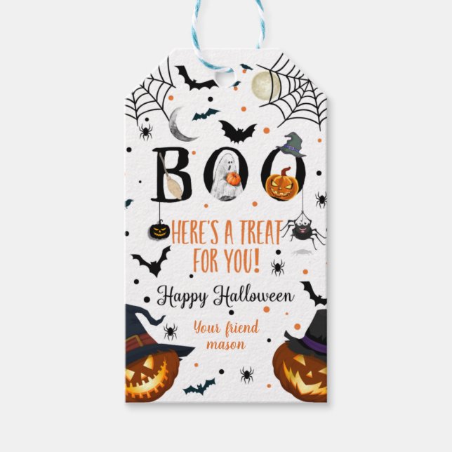 Boo! Happy Halloween Gift Tags (Front)