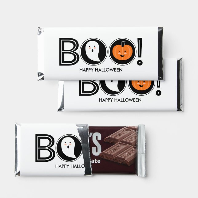 Boo! Happy Halloween Hershey Bar Favors (Front)