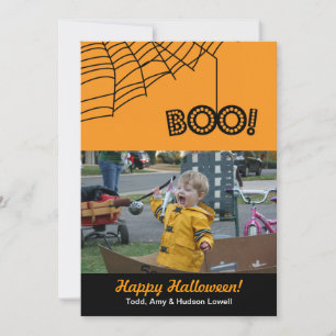 BOO! Happy Halloween Holiday Photo Card