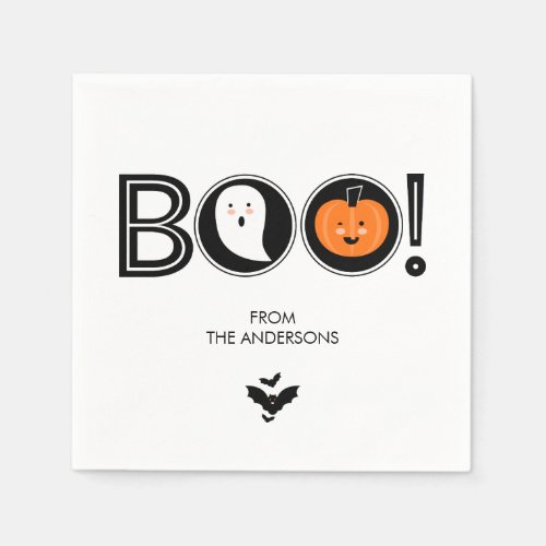 Boo Happy Halloween Paper Napkin