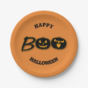 BOO Happy Halloween Party Celebration Fun Paper Plates