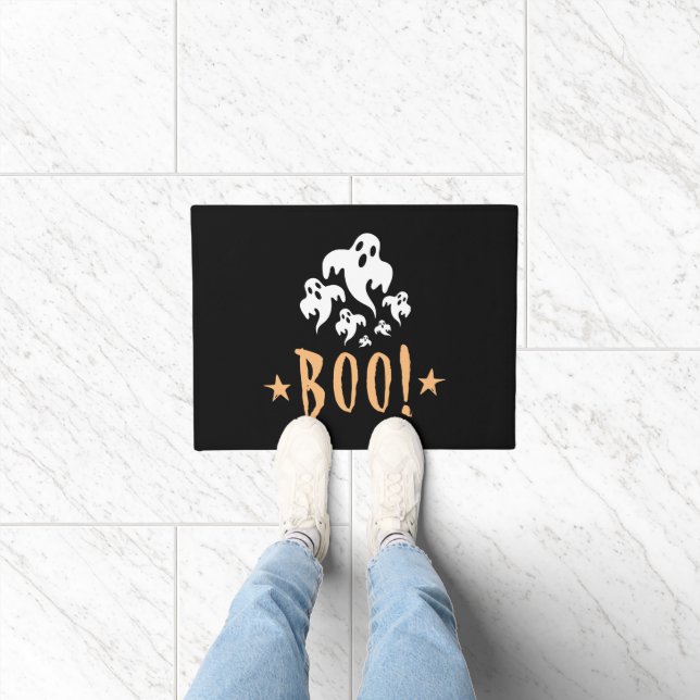 Boo Happy Halloween Personalized Doormat (Indoor)