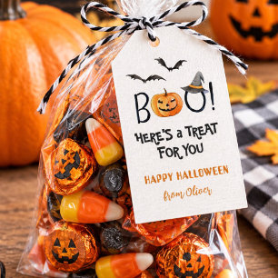 BOO Happy Halloween Pumpkin Treats Favor tags