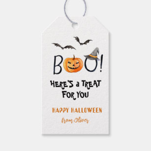 BOO Happy Halloween Pumpkin Treats Gift tags