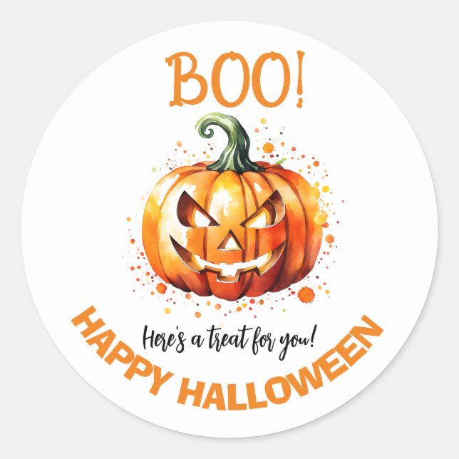 Boo! Happy Halloween sticker (Front)