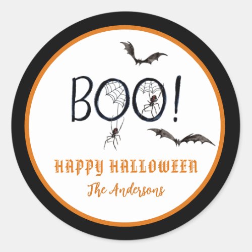 BOO Happy Halloween Treat  Classic Round Sticker