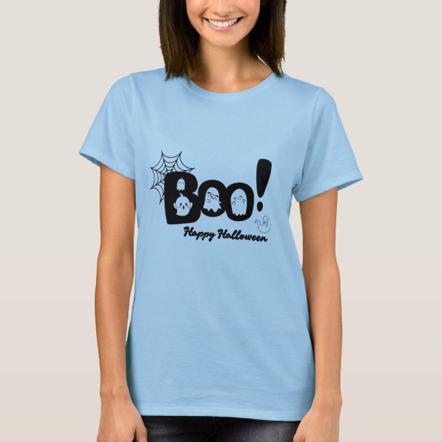 Boo! Happy Halloween Women T-Shirt  (Front)