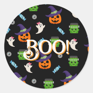 BOO HAPPY PUMPKIN HALLOWEEN STICKER