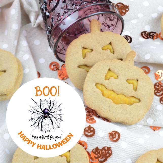 Boo! Happy Spider Web Halloween Sticker | Cute  (Creator Uploaded)