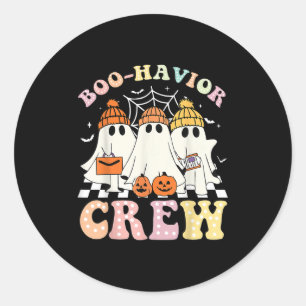 Boo Havior Crew Behavior Yst Halloween Aba Rbt Classic Round Sticker