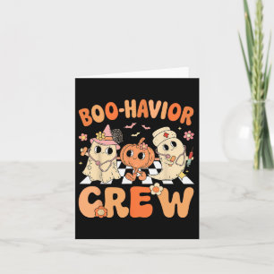 Boo Havior Crew Cute Halloween Therapist Ghosts A Card