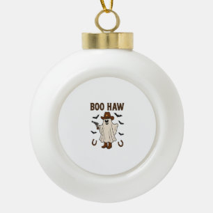 Boo Haw Ceramic Ball Christmas Ornament