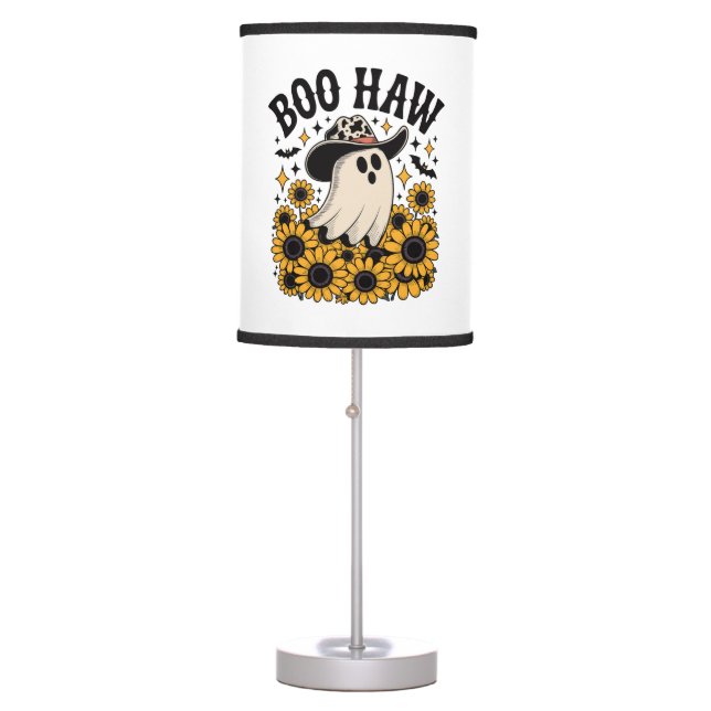 Boo Haw Cow Ghost Western Halloween Table Lamp (Front)