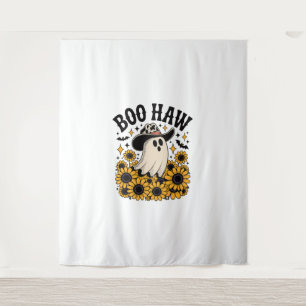 Boo Haw Cow Ghost Western Halloween Tapestry