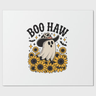 Boo Haw Cow Ghost Western Halloween Wrapping Paper