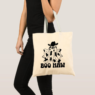 Boo Haw Cow Girl Cow Boy Ghost Halloween Tote Bag