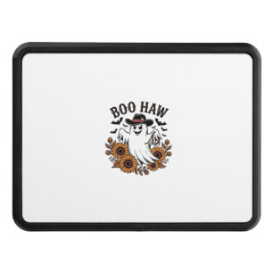 Boo Haw Cowboy Ghost Sunflowers Bats Halloween_1 Hitch Cover