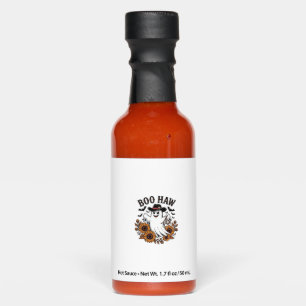 Boo Haw Cowboy Ghost Sunflowers Bats Halloween_1 Hot Sauces