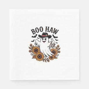 Boo Haw Cowboy Ghost Sunflowers Bats Halloween_1 Napkins