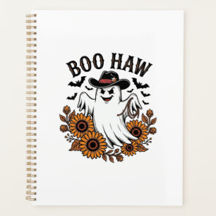 Boo Haw Cowboy Ghost Sunflowers Bats Halloween_1 Planner