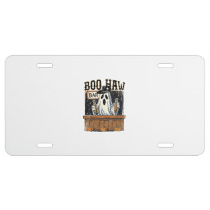 Boo Haw Retro Western Halloween License Plate
