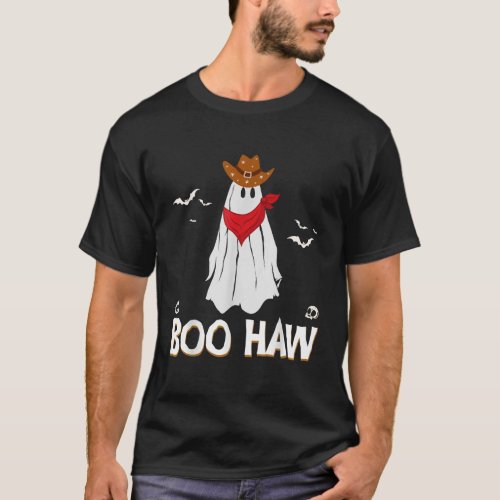 Boo Haw Western Cowboy Halloween Ghost Funny Count T_Shirt