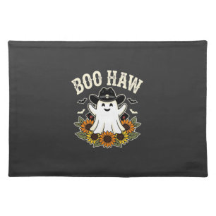 Boo Haw Western Halloween Ghost Design Cloth Placemat