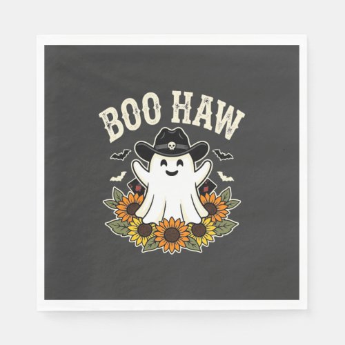 Boo Haw Western Halloween Ghost Design Napkins