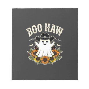 Boo Haw Western Halloween Ghost Design Notepad