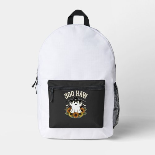 Boo Haw Western Halloween Ghost Design Printed Backpack