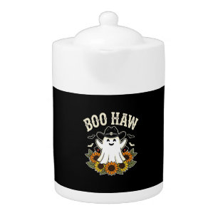 Boo Haw Western Halloween Ghost Design Teapot