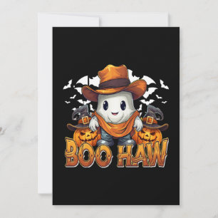 Boo Haw Western Halloween Vintage Ghost Funny Cute Invitation