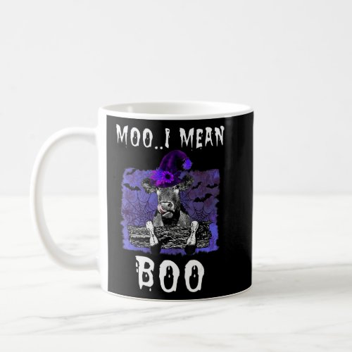 Boo Heifer Moo I Mean Halloween Witch Ghost Spider Coffee Mug