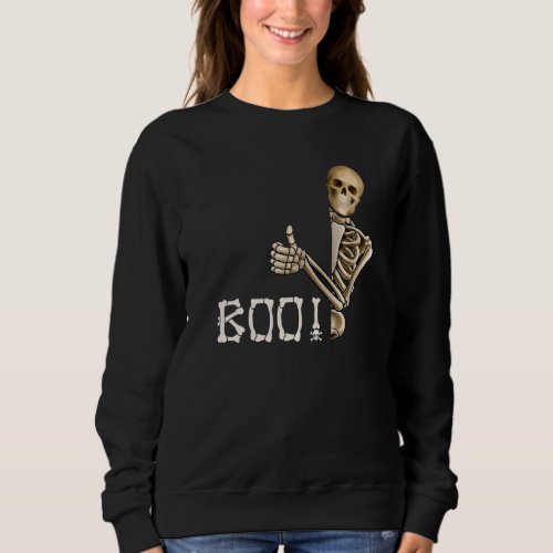 Boo Hiding Skeleton Happy Halloween Costume Day Me Sweatshirt