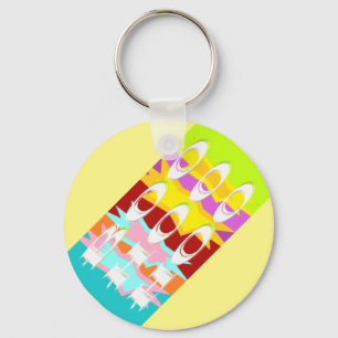 Boo Hoo design flash colors white text Bu Keychain