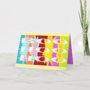Boo Hoo design flash colours white text      Card