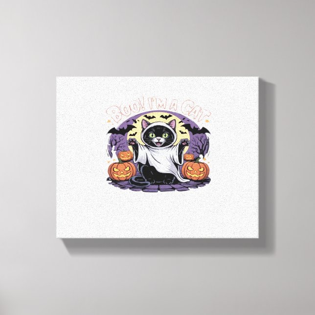 Boo I'm a Cat Oversized T-Shirt Canvas Print (Front)