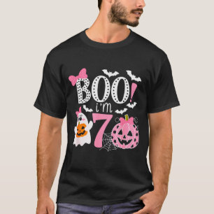 Boo I'm Seven Ghost Seventh 7th Birthday Halloween T-Shirt