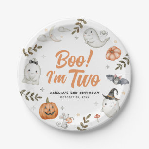 Boo! I'm two Halloween Birthday Paper Plates