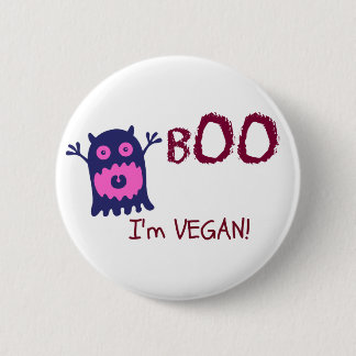 Boo I'm Vegan Button