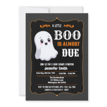 Boo Is Almost Due Cute Ghost Halloween Baby Shower