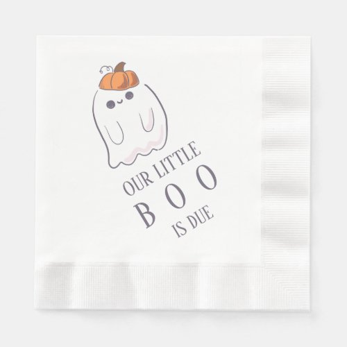 Boo is due custom ghost pumpkin napkins