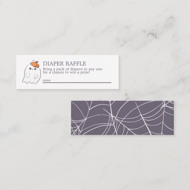 Boo is Due Ghost Diaper Raffle Mini Enclosure Business Card (Front/Back)