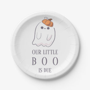 Boo is due ghost pumpkin plates