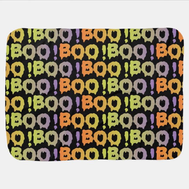 Boo It's Halloween Baby Blanket (Horizontal)